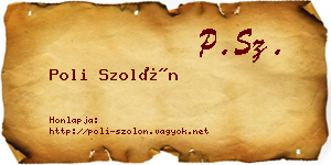 Poli Szolón névjegykártya